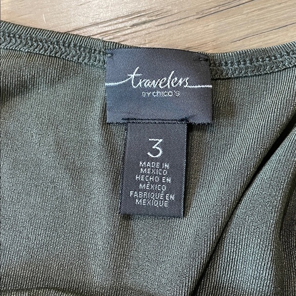 Chico's Travelers Cardigan, Sleeveless Top, Pants Size 3 - Green - 3 Piece Set - Picture 7 of 15